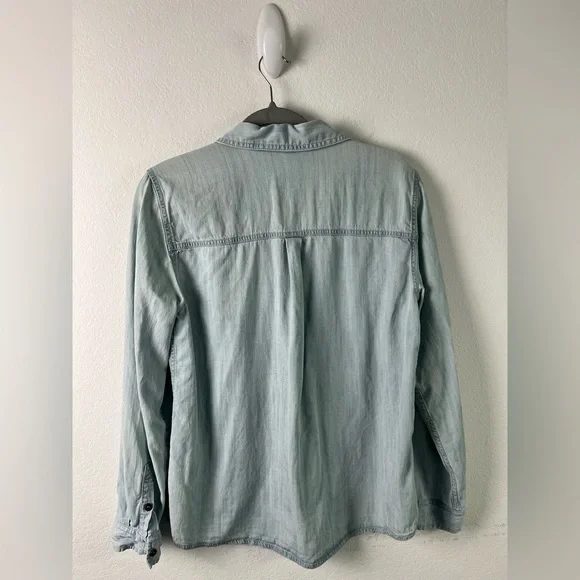 Eileen Fisher Chambray Button Down Shirt - Picture 3 of 11